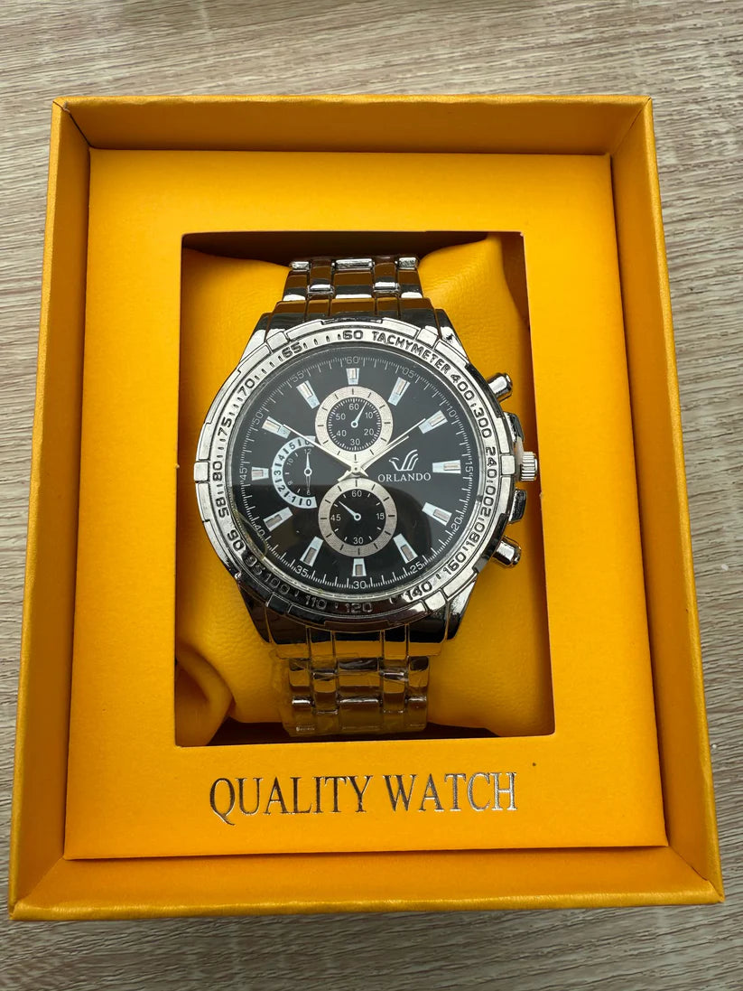 Elite Combo for Him: Aneeq Fragrance & Orlendo Chrono Watch