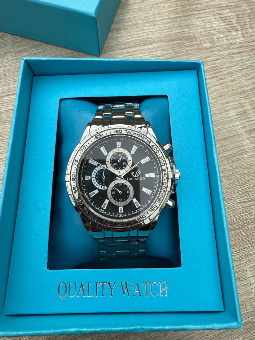 Elite Combo for Him: Aneeq Fragrance & Orlendo Chrono Watch